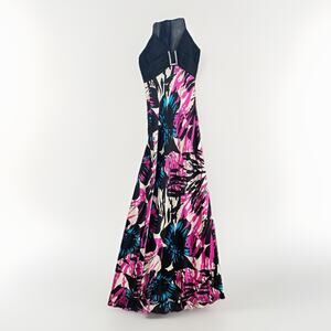 Vintage Cache Y2K 90s Mermaid Fairy Floral Beaded Maxi Dress Gown Prom Sz 2